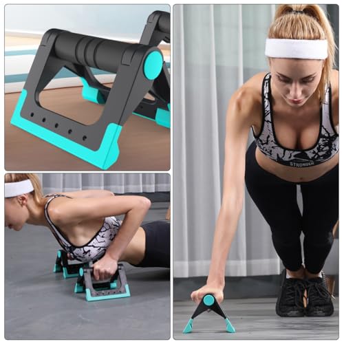 Ciieeo Push-up Bars Fitness Equipment Indoor Push-up Brackets with Non-slip Handles Blue Pair for Home Strength Training and Floor Workout