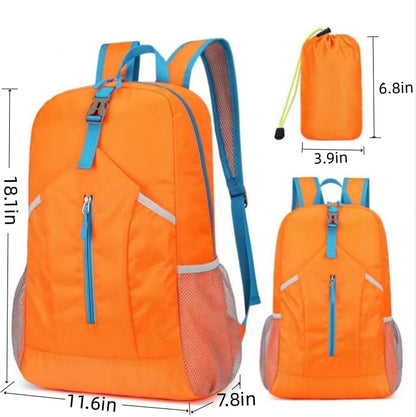 Travel lightweight foldable backpack hiking backpack splash proof compact travel backpack day pack (orange) - color: Orange
