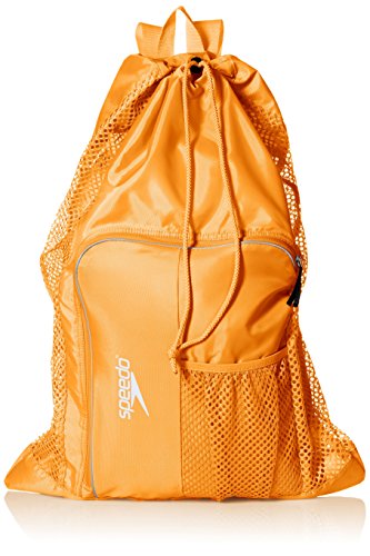 Speedo Unisex-Adult Drawstring Deluxe Ventilator Mesh Equipment Bag - color: Bright Marigold