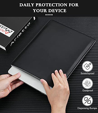 MoKo Laptop Sleeve Compatible with New Mac Pro 14 Inch M5/4/3/2/1 2026-2021, Slim Stylish Laptop Bag Made of PU Leather, Fliz Sleeve Case, Carry Bag for 14 Inch Mac, Black - color: Black, size: 14 Inch