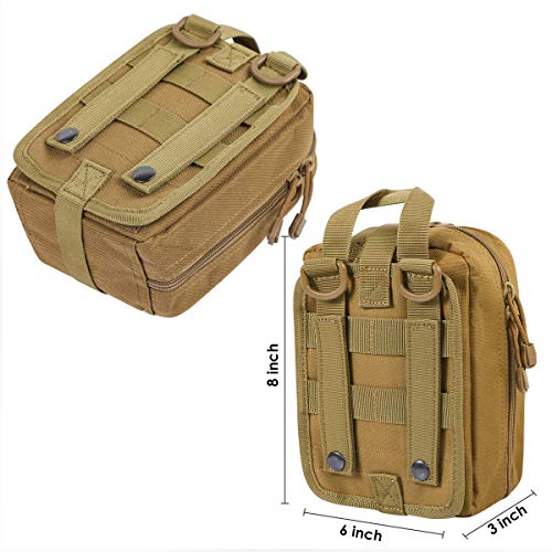 First Aid Pouch 1000D Nylon Tactical Molle Tear Away Medical Pouch Empty Utility Pouch for Outdoor Activities Medical Supplies Camping Hiking Travel,Bag Only - color: Khaki