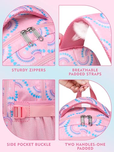 BLUEFAIRY Kids Backpacks for Boys Girls 17 Inch Elementary Primary Middle School Bookbags with Laptop Compartment Back to School Bags for Childs Age 6-8 Mochilas Escolares para Niños Niñas Peach Pink - color: Peach Pink