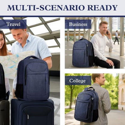 Extra Large Laptop Backpack, 17.3 Inch Travel Backpack, Big Sturdy TSA-Friendly Computer Bag, Gifts for Men & Women, Blue - color: Blue, size: 17.3 Inch(40L)