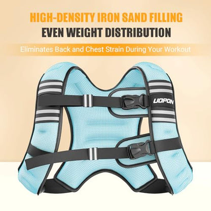 Weighted Vest for Women Men, 8 lb/10 lb/12 lb Weight Vest for Walking with Reflective Stripe and Adjustable Buckle Straps, Body Weights for Osteoporosis, Running, Strength Training and Weight Loss