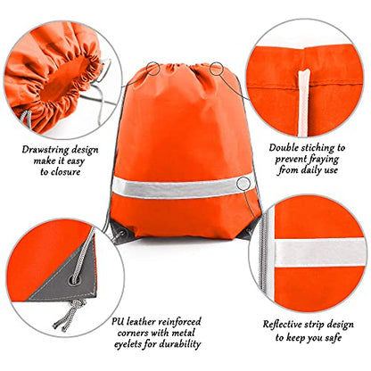 BeeGreen Drawstring Backpack Bags 20,30,50 Packs Reflective String Bags for Gym Sport Trip Cinch Sack DIY for Women Men - color: Mix Flective