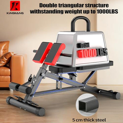 K KiNGKANG Adjustable Weight Bench,Multi-Functional Roman Chair for Full All-in-One Body Workout Hyper Back Extension and Sit up - color: Daek Gray