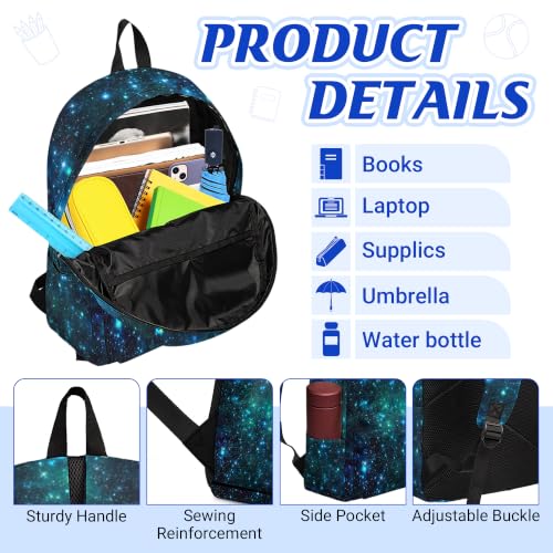 3PCS Boys Galaxy Backpack, Bookbag for Kids Boys with Lunch Box, 17 Inch Galaxy Teens Back to School Bag Set, Laptop Backpack for Mens School/Daypack - color: Galaxy