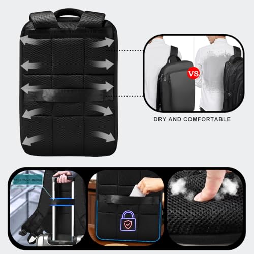 ZINZ Slim and Expandable 15 15.6 16 Inch Laptop Backpack Anti Theft Business Travel Notebook Bag with USB, Multipurpose Large Capacity Daypack for Men & Women,DB01K02 - color: Db01k02