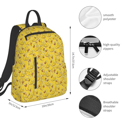 Stylish Daily Shoulder Backpack Cartoon Animal Duck Yellow Rubber Ducks, Practical Multi-scene Daypack for Road Trip Picnic Walking Men Women - color: Picture (221)