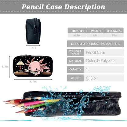Kids Backpack School Bookbag 16inch Schoolbag With Lunch Box Bag And Pencil Case Set For Boys Girls - color: Axolotl