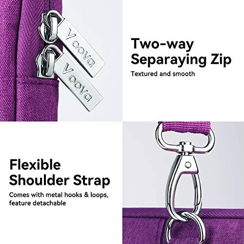 Voova Laptop Bag 15.6 Inch for Women, Waterproof Computer Sleeve Carrying Case with Shoulder Straps & Handle Compatible with Macbook Air 15, MacBook Pro 15/16, 15-16 Inch Hp Dell Lenovo Asus, Purple - color: Purple, size: 14-15.6In & 2019 New Macbook Pro