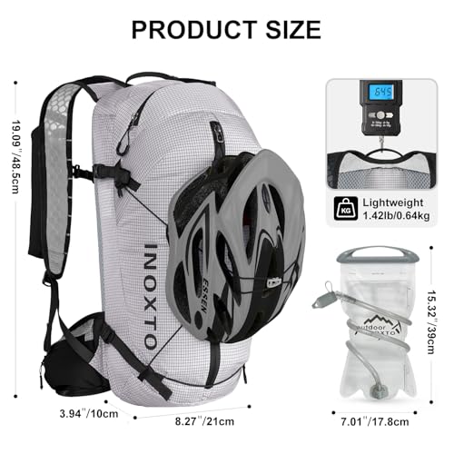 IX INOXTO Hydration Backpack, 20L Multipurpose Hiking Backpack with 2L Water Bladder, Water Backpack Insulated Hydration Pack Ideal for Hiking and Cycling - color: White