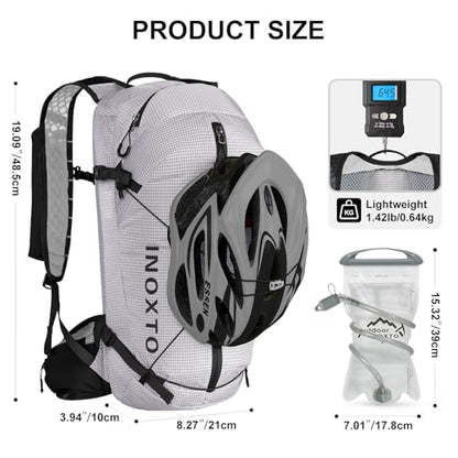 IX INOXTO Hydration Backpack, 20L Multipurpose Hiking Backpack with 2L Water Bladder, Water Backpack Insulated Hydration Pack Ideal for Hiking and Cycling - color: White