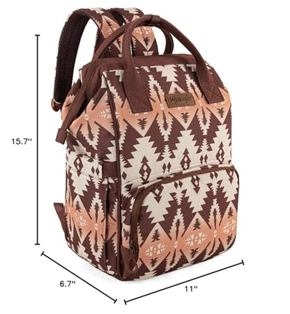 Montana West Wrangler Callie Diaper Bag Backpack with Stroller Straps Multifunction Baby Travel Bag WG2204-9110BR - color: Brown