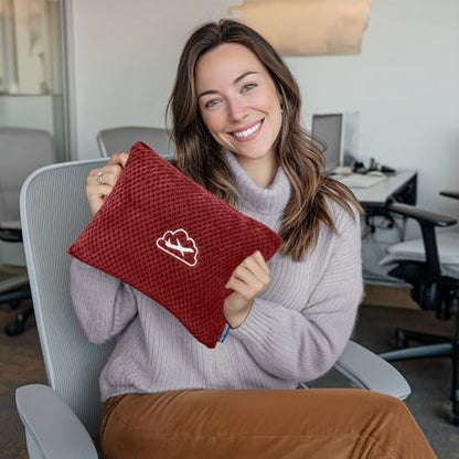 BEDELITE Travel Blanket with Bag, Ultra-Soft Jacquard Fleece Blanket with Luggage Sleeve & Backpack Clip, Airplane Blanket Travel Essentials, Burgundy - color: Burgundy