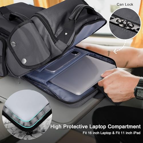 WITZMAN Travel Backpack for Men Carry-on Laptop Backpack Fit 16 Inch Airline Approved for Traveling,Casual,Commuting(B744 Silvery Grey) - color: Silvery Grey