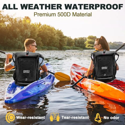 OSAH DRYPAK Waterproof Backpack Dry Bag 35L/55L/85L – Heavy Duty Roll-Top Hiking Backpack for Travel, Kayaking, Boating, Camping, Rafting and Fishing - color: Black, size: 35L
