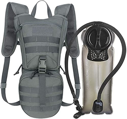 Unigear Tactical Hydration Backpack with 3L Water Bladder, Molle Backpack - color: Grey