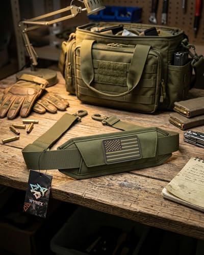 WYNEX Shoulder Strap Pad for Tactical Pouch, Universal Bag Strap with Detachable Thick Pad Single Shoulder Straps Replacement - color: Army Green, size: 2“ Strap