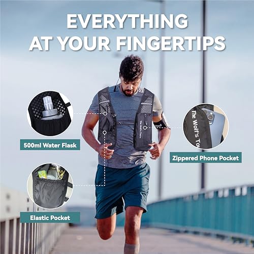 XBT Hydration Pack with 2L Water Bladder – Lightweight Running Vest for Men & Women – Adjustable, Breathable, Reflective Hydration Backpack for Hiking, Cycling, Trail Running, Marathon