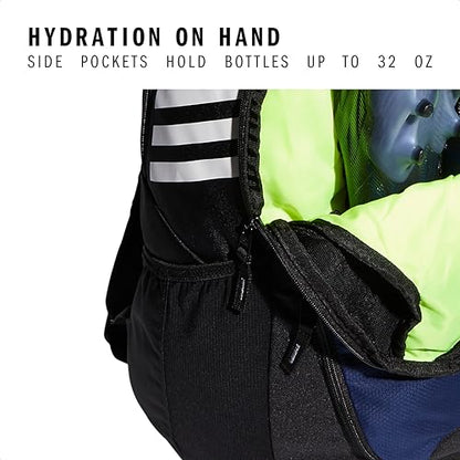 adidas Stadium 4 Soccer Backpack – Team Sports Bag with Ball Pocket, 36L - color: Navy Blue/3.0