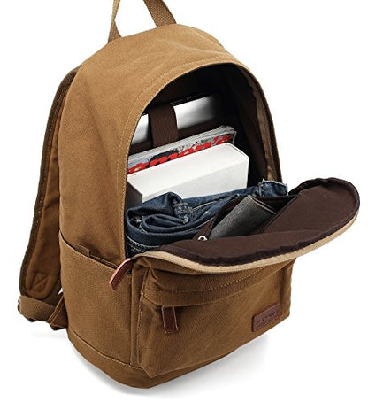 kayond Casual Style Lightweight canvas Laptop Bag/Durable Travel backpacks/Rucksack for Men&Women/Fashion Backpack Fits 15 inch Notebook (Brown) - color: Brown
