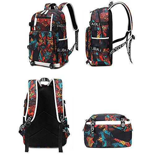 Basketball Player 3 Multifunction Backpack Travel Laptop Fans bag For Men Women - color: Grey - 1