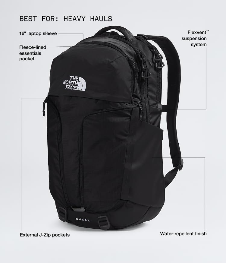 The North Face Surge Commuter Laptop Backpack - color: Tnf Black/Tnf Black-npf, size: One Size