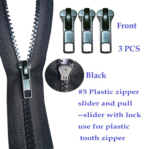 JOSDIOX Zipper Repair Kit #5 Zippers Pull 12 Pcs Sliders & Stop Fix Zip On