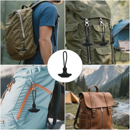 8 PCS Heavy Duty T Bar Zipper Pulls TPU Reinforced Cord Ends for Backpack Replacement Universal Zipper Tab Extenders