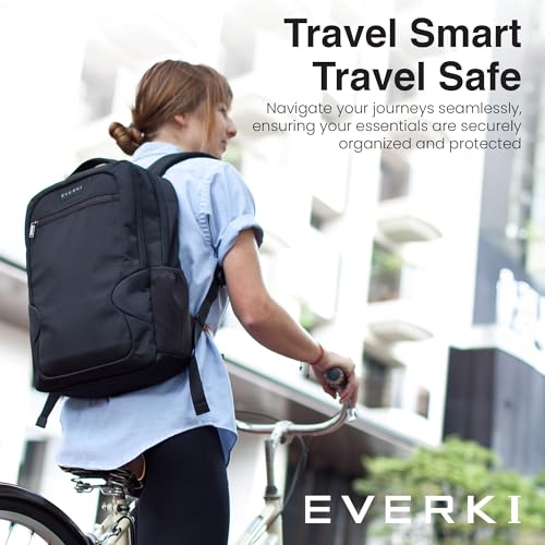 EVERKI Studio 14L Slim Laptop Backpack – Lightweight Business Travel Backpack for Men & Women with Padded Laptop Compartment, Corner Protection, Professional Backpack, Fits Laptops up to 15" – Black - size: 14 Liters
