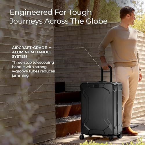 Briggs & Riley 30 Inch Large Checked Luggage - Extra Capacity Hard Shell Heavy Duty Travel Suitcase 360 Degree Spinner Wheels - TSA Lock - Integrated Garment Compartment - Torq Collection - Ocean - color: Ocean, size: 30"