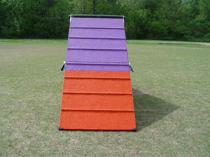 DogSport 5' Agility A-Frame with Rubber Surface on Aluminum Supporting Boards (Purple-Orange)