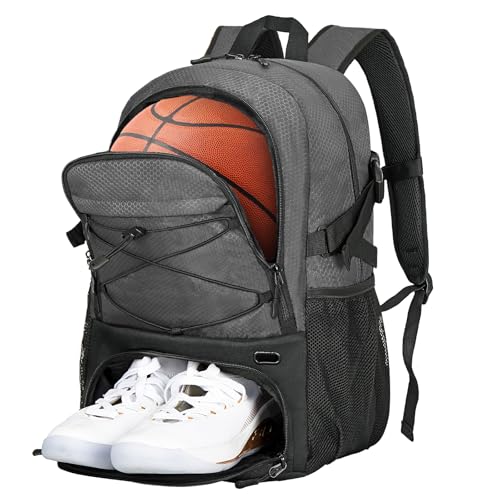 Goloni 35L Basketball Bag,Basketball Backpack with Shoe and Ball Compartment,Backpack for Soccer, Volleyball - color: dark grey