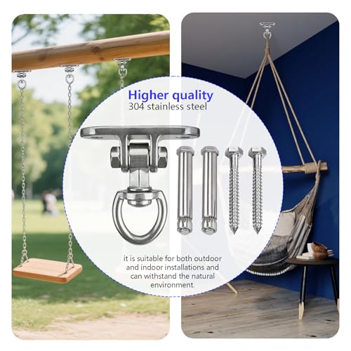 Heavy Duty Swing Hanger 360°+180°Rotation 1500LB Capacity for Sandbag Yoga Swing Hammock Chair - style: 2-holes