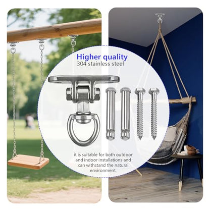 Heavy Duty Swing Hanger 360°+180°Rotation 1500LB Capacity for Sandbag Yoga Swing Hammock Chair - style: 2-holes