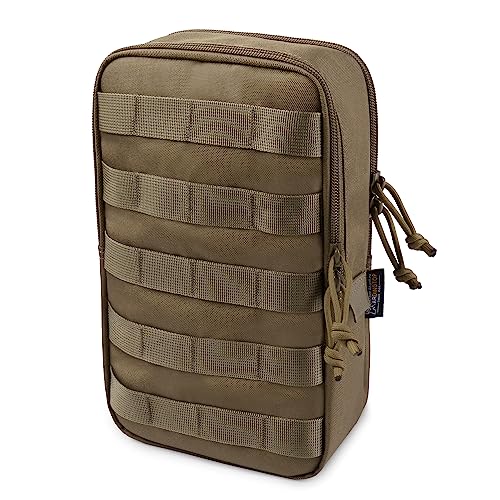 Mardingtop Molle Tactical Utility Pouch, EDC Admin Pouch Bag, Molle Attachment Military Modular Attachment - color: khaki