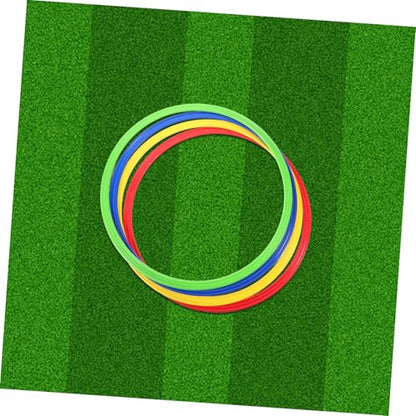 4pcs Soccer Agility Training Rings Sturdy Plastic Sport Rings for Speed and Coordination for Football Players Outdoor Fitness Equipment for Drills and Exercises