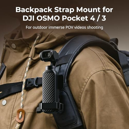 SMALLRIG Backpack Strap Mount for DJI Osmo Pocket 4 3/Action 6/5 Pro/4/Nano, for GoPro Hero 13/12/11, for Insta360 X5/4/3/Ace Pro 2, with Ball Head Action Cam Adapter Base - 6051 - style: Strap Mount (for Pocket 4/3)