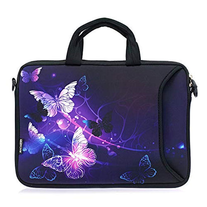 RICHEN 10 inch Messenger Bag Carrying Case with Handle Accessory Pocket Fits 7 to 10-Inch Laptops/Notebook/Kids Tablet (7-10.2 inch, Butterflies) - color: Butterflies, size: 7-10.2 inch