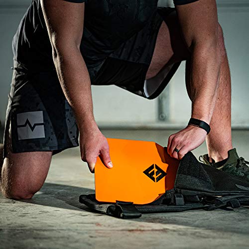 F&F STEEL Adjustable Weighted Vest & Plates - Strength, Edurance, Running, Hiking, Rucking, Fitness WODs - color: Orange Plates - 3.75lb