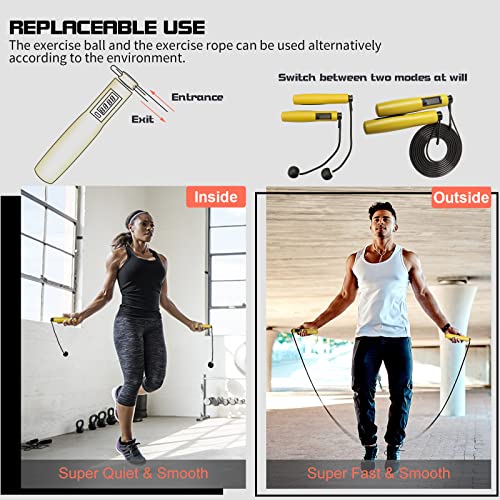 Electronic Jump Rope Fitness Counter: Jump Rope for Women Counting Exercise Jumprope for Crossfit Boxing Count Digital Ropeless Skipping Jumping Rope Workout Adjustable Speed Rope Adults Kid