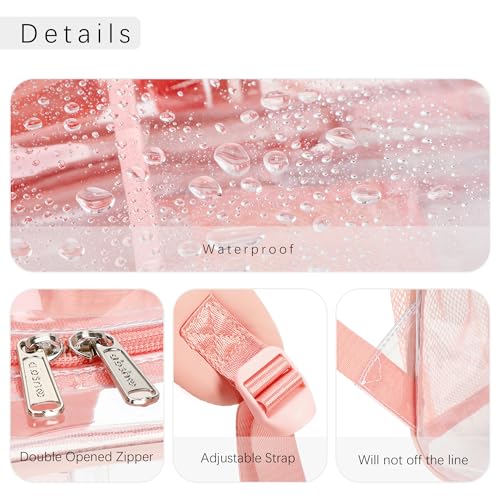 abshoo Large Clear Backpack For Girls Women School Bookbag Heavy Duty Transparent Backpacks (Baby Pink) - color: Baby Pink