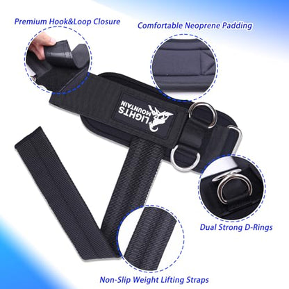 Non-Slip Lifting Straps Wrist cuffs for Weightlifting, Double D-Ring for Deadlifts, Pull-Ups, Cable Machine Training
