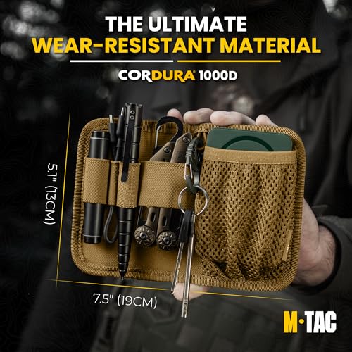 M-Tac Tactical Bag Insert Modular Organizer Utility Admin Pouch Hook Fasteners - Key Holder - color: Coyote Brown
