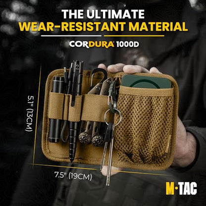 M-Tac Tactical Bag Insert Modular Organizer Utility Admin Pouch Hook Fasteners - Key Holder - color: Coyote Brown