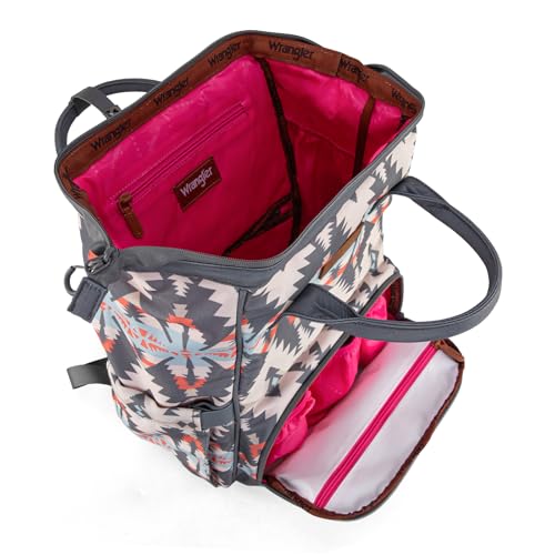 Wrangler Callie Diaper Bag Backpack with Stroller Straps Multifunction Baby Travel Bag WG2210-9110GY - color: Angel Grey
