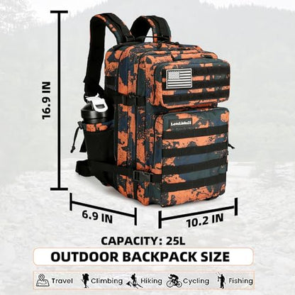 Lovelinks21 25L Tactical Backpack for Men and Women Military Backpack Small Assault Pack Molle Backpack Bug Out Bag Travel Rucksack Daypack (Mars Camo) - color: Mars Camo