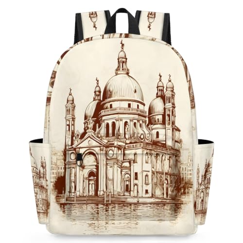 QsirBC Small Travel Backpack City Interesting Texture Casual Daypack Backpacks Lightweight Waterproof College Bookbags for Women Gift - color: City Interesting Texture
