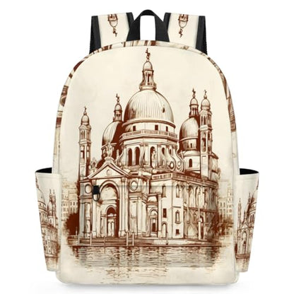 QsirBC Small Travel Backpack City Interesting Texture Casual Daypack Backpacks Lightweight Waterproof College Bookbags for Women Gift - color: City Interesting Texture